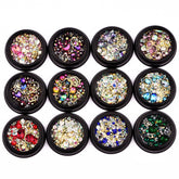 Rhinestones Diamonds Crystals Metal Studs Beads Gems mixed (12 boxes)-JAYDEN-Diamonds-A- Nail Supply American Gel Polish - Phuong Ni